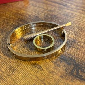 Cartier Gold Bracelet and Ring Set